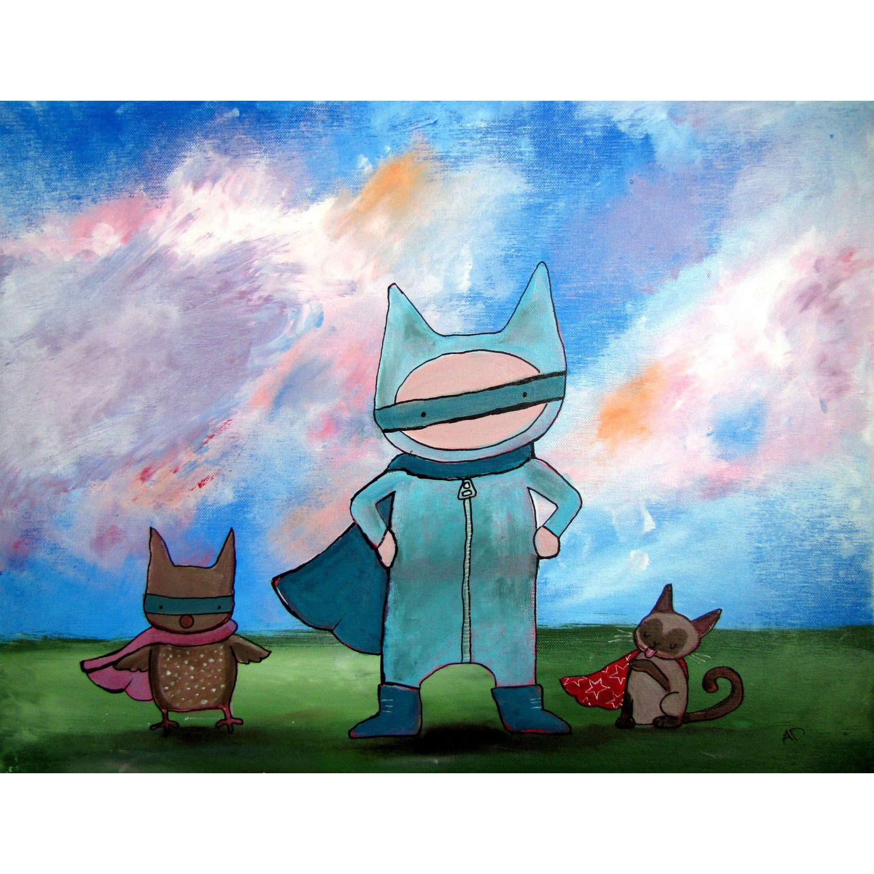 Marmont Hill "Masked Heroes" by Andrea Doss Painting Print on Wrapped Canvas