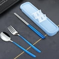 thumbnail image 6 of Elainilye Reusable Cutlery Set, Camping Utensils Kit, Portable Tableware for School Lunch Travel, 6 of 7