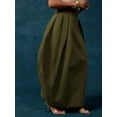 thumbnail image 2 of Olive Green Lightweight Woven High Waist Balloon Maxi Skirt, Statement Casual Bold Skirt, 2 of 5