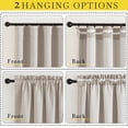 thumbnail image 3 of NICETOWN Faux Linen Living Room Curtains 96 inches Long， Dual Rod Pockets & Hook Belt Room Darkening Window Treatments Thermal Insulated Light Blocking for Bedroom， Angora， W52 x L96， 2 Pieces, 3 of 7