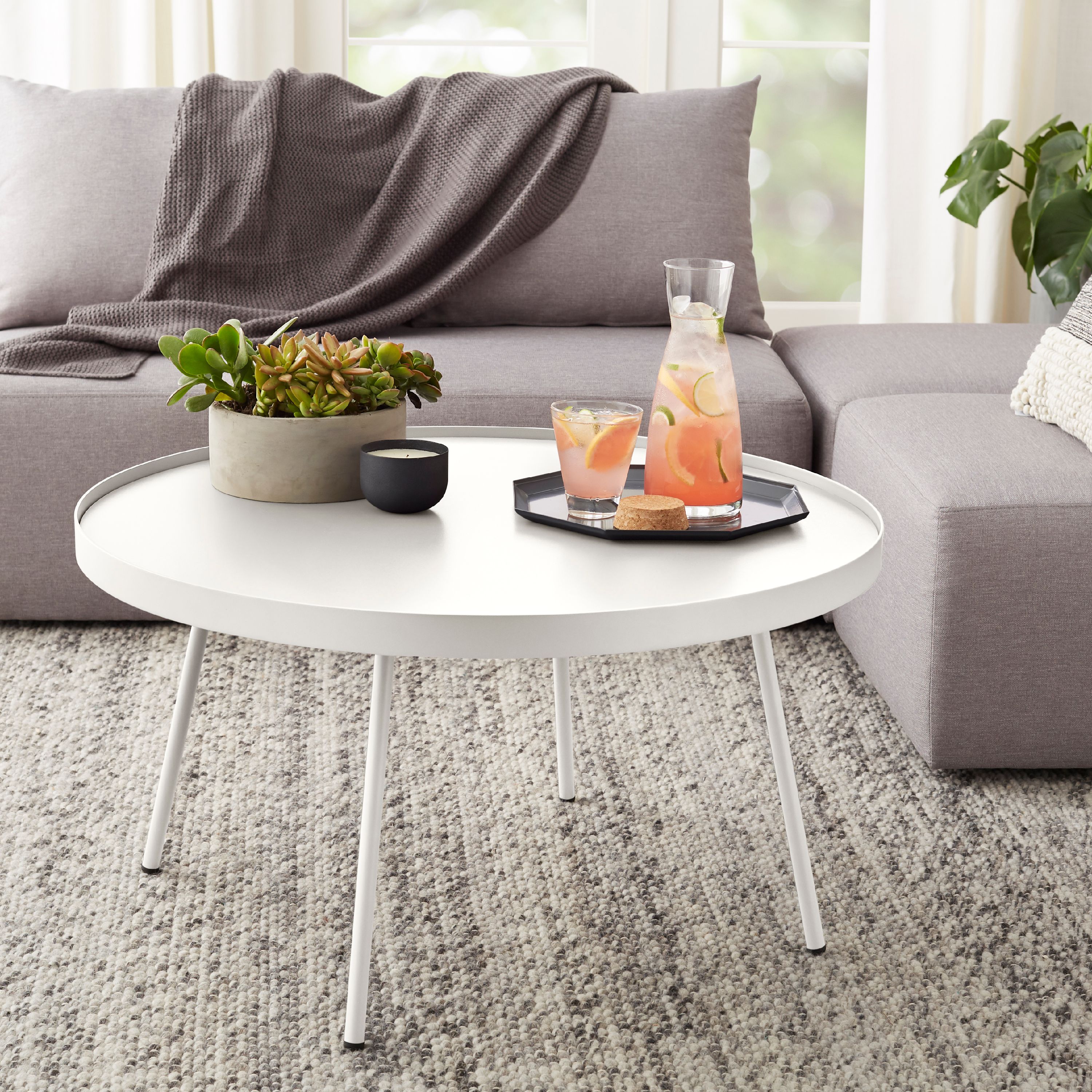 Mainstays Arlo Round Coffee Table Multiple Finishes Walmart