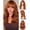 Auburn, variant on 20 Inch Medium Long Curly Wig for Women Synthetic Layered Bob with Bangs Heat Resistant Wavy Glueless Wig Daily Wear,Auburn