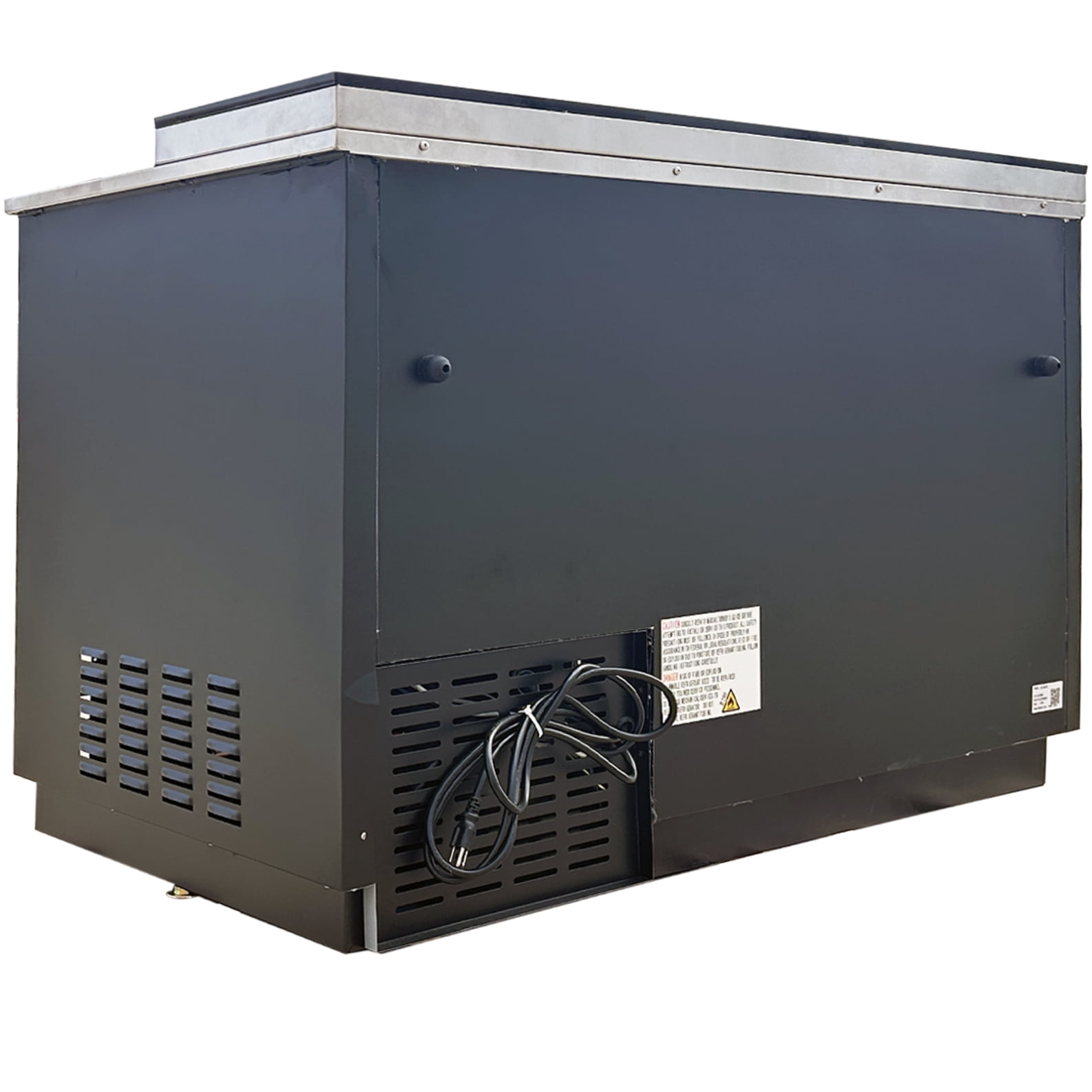 NSF 49" Commercial Glass Froster Freezer – Dual Sliding Lids, 250 Mug Capacity, 0°F Cooling, R290 Refrigerant, 115V