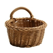 COLOR PROFIT KIDS Woven Wicker Hanging Wall Storage Basket for Flowers Essentials, Decorative Boho Mounted Organizer for Pantry Closet Bathroom and Door