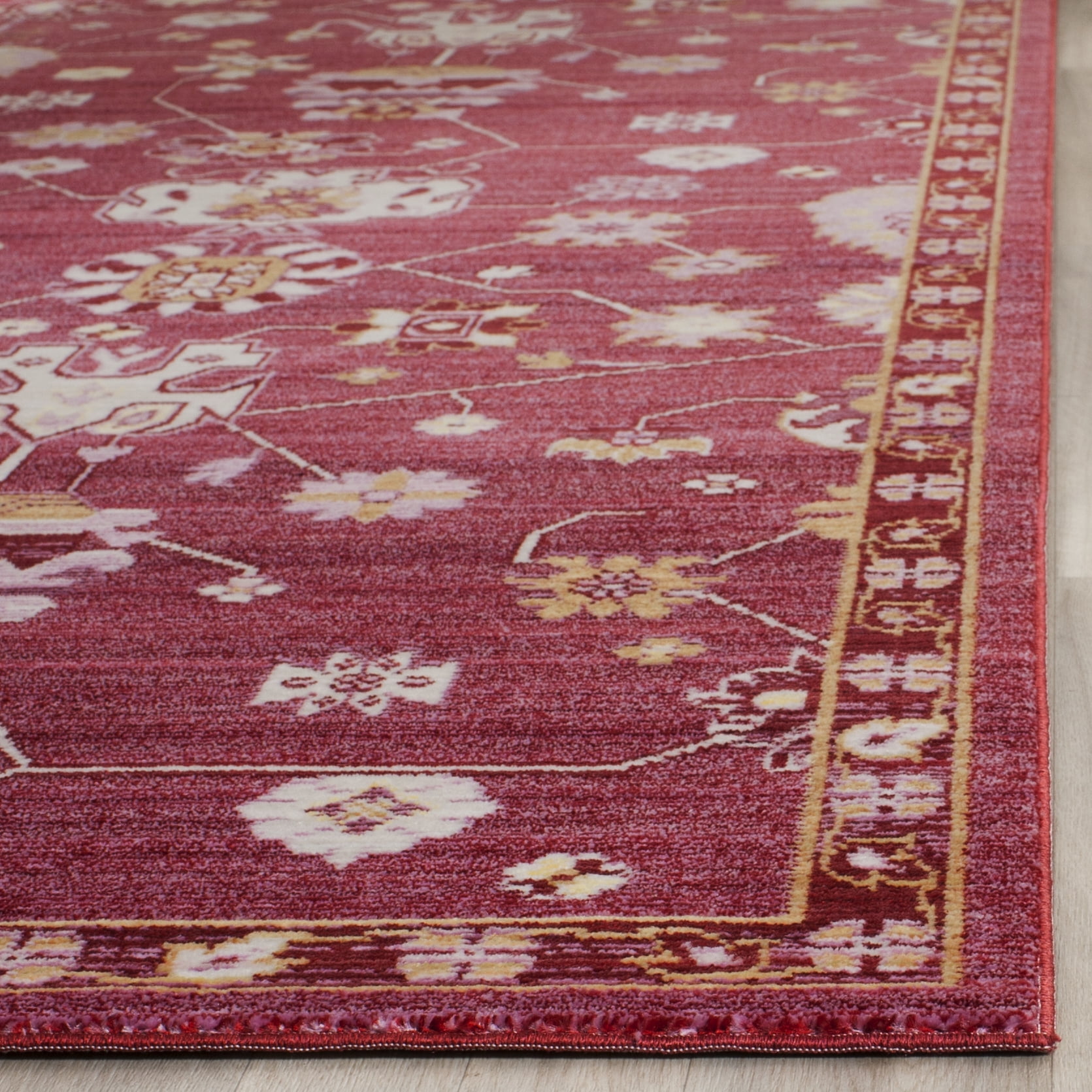 SAFAVIEH Valencia Gemma Abstract Polyester Area Rug, Fuchsia/Multi, 9' x 12'