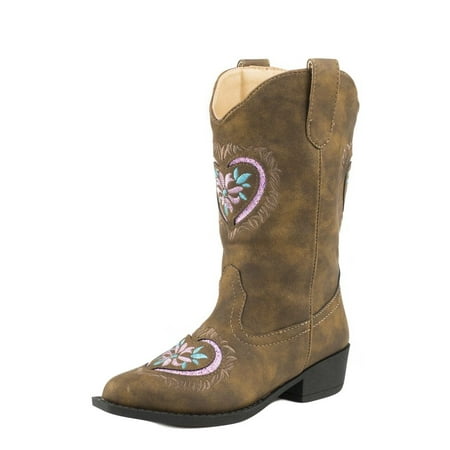 

Roper Western Boots Girls Daisy Heart Pink Brown 09-018-1556-1117 BR
