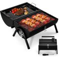 thumbnail image 2 of Portable Charcoal Grill, Small BBQ Grill with  Tray & Rack,  Small Tabletop Barbecue   for Outdoor Camping Grilling Party Picnic, Two Side  Griller(235Sq.in), 2 of 7