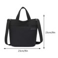 thumbnail image 3 of Bolso de mano para mujer, bolso de mano de lona a la moda de gran capacidad, bolso de mensajero sólido (negro), 3 of 6