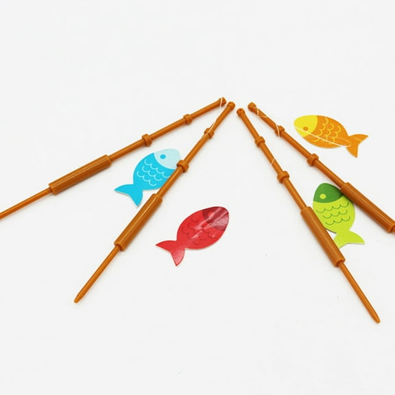 CIMAXIC Fishing Pole Cake Topper 8Pcs for Cake Decoration in Assorted Color 16x2.5in