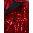 thumbnail image 6 of vastwit Boys Sequin Tailcoat Classic Fit Tuxedo Suit Jacket Dinner Party Show Swallow-Tailed Coat Burgundy 14, 6 of 7