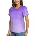 thumbnail image 3 of Ombre Polygonal T-Shirt Gradient Purple Modern T Shirts Female V Neck Tshirt024 Summer Short Sleeves Custom Top Tees, 3 of 5