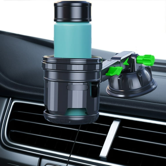 Car Cup Holder with Strong Suction Cup, Multi-Functional Drink Bracket & Phone Mount, Adjustable Silicone Base Organizer, Universal Anti-Slip Car Accessories for Beverages and Mobile Devices