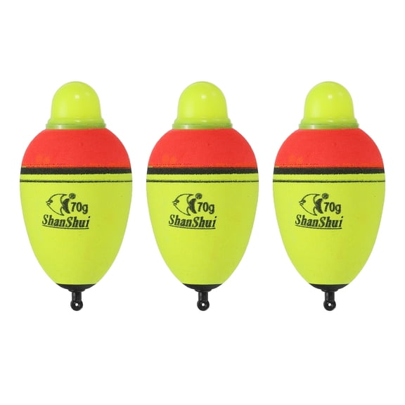 2.5oz Lighted Fishing Slip Bobbers EVA Light Up Fishing Float, Yellow, 3 Pack