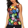 thumbnail image 2 of Picia Easter Eggs2 Pattern Women's Workout Tank Top,Breathable Activewear,Slim Fit Athletic Top,Versatile Workout Moisture-wicking top-Small, 2 of 9