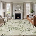 thumbnail image 2 of Green Eucalyptus Leaves Area Rugs Collection 5'x7', Spring Watercolor Plant Textured Non Slip Indoor Rectangle Throw Runner Rug Floor Mat Carpet for Living Room Dining Table Bedroom Nursery, 2 of 9