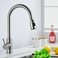 thumbnail image 4 of Grifos de cocina con estilo, grifo de níquel cepillado con rociador extraíble, diseño de arco alto para una funcionalidad mejorada, 4 of 4