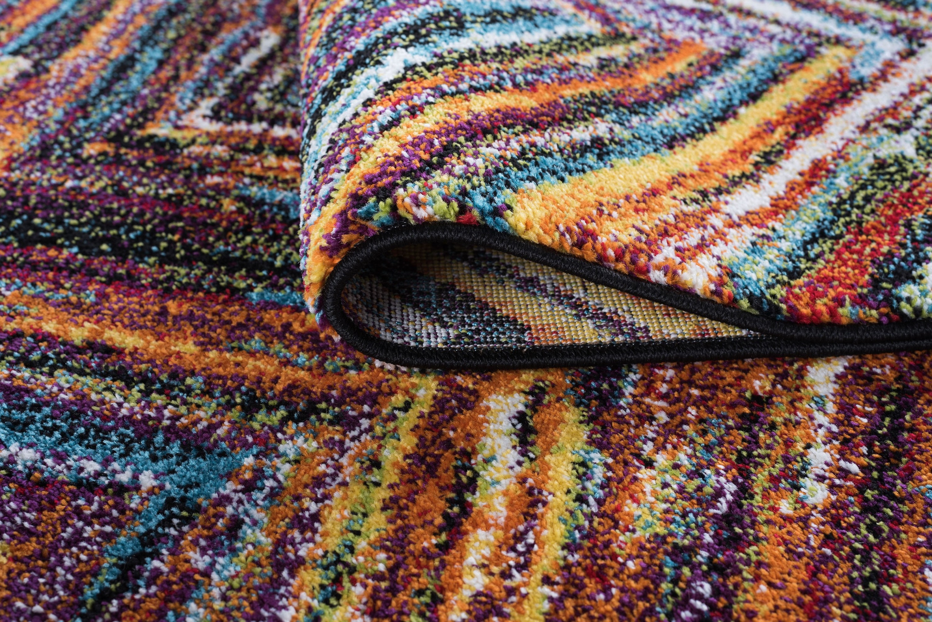 Contemporary 5x8 Area Rug (5'3'' x 7'3'') Chevron Multi-Color Living Room Easy to Clean