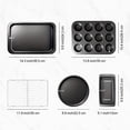 thumbnail image 2 of CHEF LANG 5 Pieces Baking Pans Set,Stackable Bakeware Set,Nonstick Baking Sheet Set for Oven,Complete Carbon Steel Bakeware Set,Dishwasher Safe,Black, 2 of 6