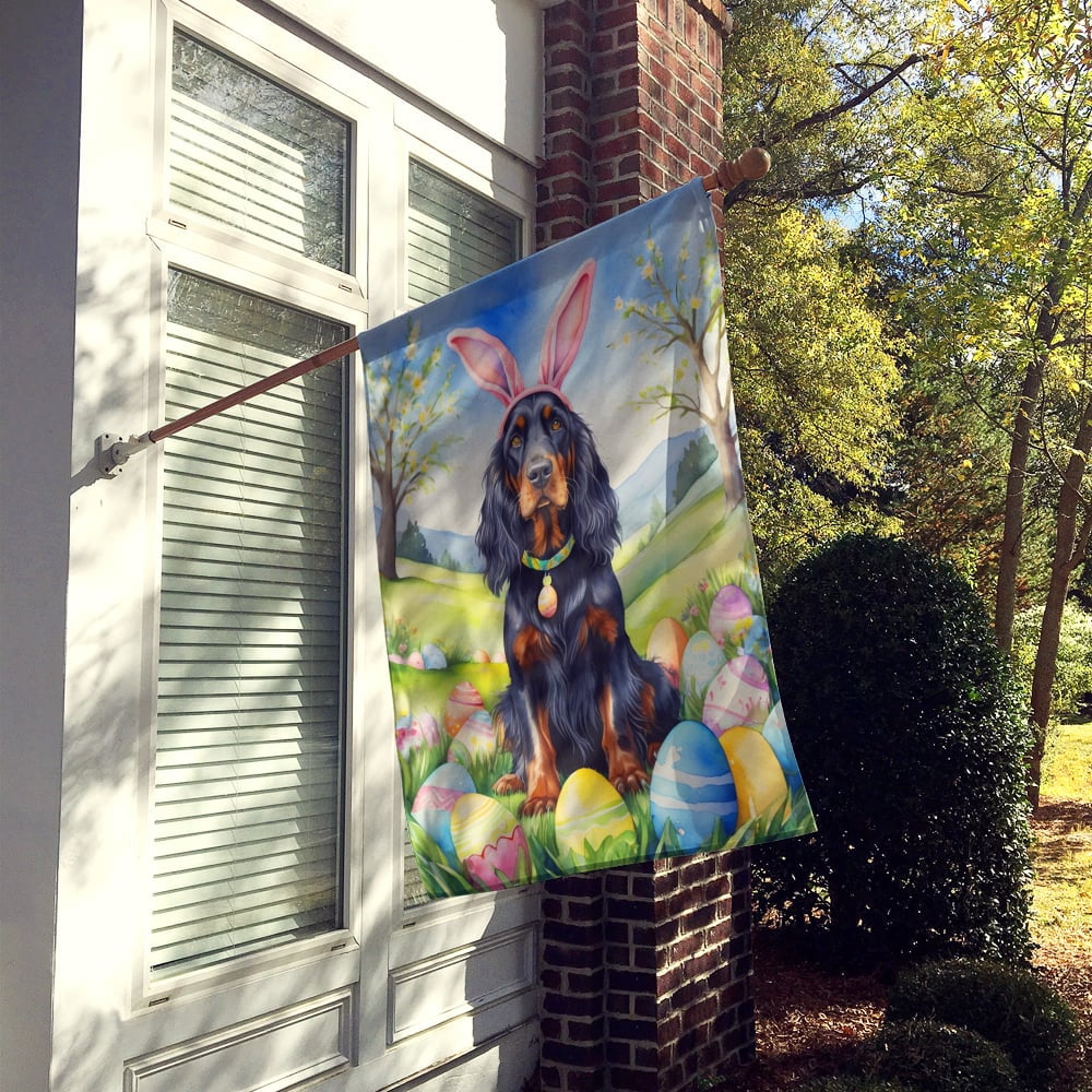 Gordon Setter Easter Egg Hunt House Flag 28 in x 40 in