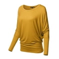 thumbnail image 3 of FashionOutfit Women's Casual Solid Boat Neck Long Dolman Sleeve Top - MADE in USA, 3 of 4