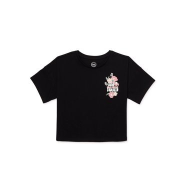 Wonder Nation Girls Cropped, Short Sleeve, Graphic T-Shirt, Sizes 4-18