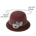thumbnail image 2 of Bombín vintage para mujer, con flores, elegante sombrero de pescador para mujer, 2 of 5