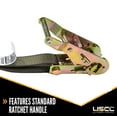 thumbnail image 3 of 1" x 8' Ratchet Strap w/ Vinyl Coated S-Hooks and Keepers - 2 Pack, 3 of 7