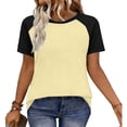 thumbnail image 6 of jobturf Womens Tops Trendy Crew Neck Raglan Short Sleeve Shirts Casual Loose Basic Tees Comfy Breathable Basic Summer Blouses S-XXL, 6 of 8