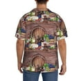 thumbnail image 5 of Easygdp Bottle Glass Red Wine Men's Casual Short-sleeved Shirt with Pocket and Button Suitable for Beach Vacation Leisure - Small, 5 of 7