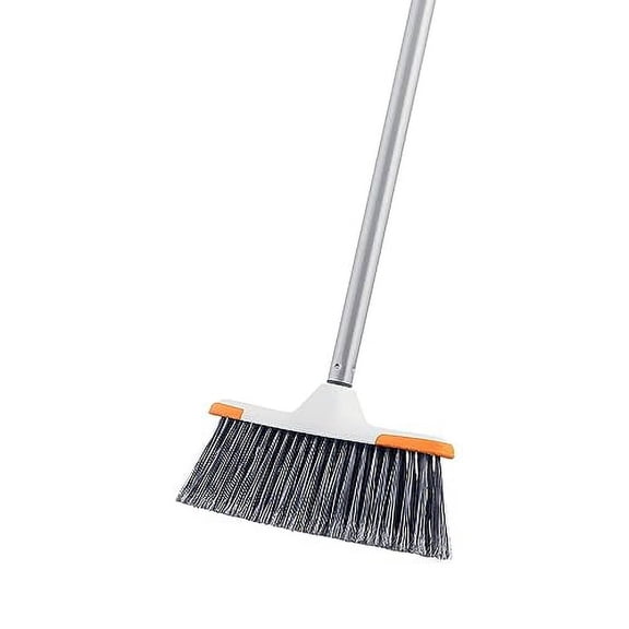 Superio Lightweight Essential Household Broom with Metal Handle, 2-Pack Grey