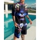 thumbnail image 2 of Conjunto de camiseta y pantalones cortos de playa informales con estampado digital 3D de animales para hombre, 2 of 5