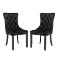 thumbnail image 5 of Hassch Upholstered Velvet Dining Chairs Set of 2, Side Chair with Wood Legs for Kitchen, Living Room, Easy Assembly, Black, 5 of 10
