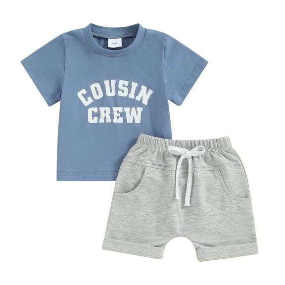 Bagilaanoe 2pcs Toddler Baby Boy Shorts Set Short Sleeve Letter Print T-Shirt Tops Shorts 6M 12M 18M 24M 3T Kids Casual Summer Clothes