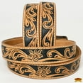 thumbnail image 2 of HILASON Western Genuine Leather Belt for Men Women Cowboy Cowgirl Handmade Unisex Full Grain Heavy Duty Floral Tooled Belt, 2 of 4