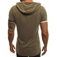 thumbnail image 4 of Hvyesh Mens Hip Hop Ripped Hoodie Tops Short Sleeve Hooded Workout Sweatshirts Casual Athletic Hoodies T-Shirt Pullover, 4 of 5
