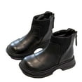thumbnail image 2 of Winter Boots,Girls Short Boots Stylish Ankle for Children Autumn Winter Comfortable Booties for Casual,Black Ankle Boots,05 Black,9-9.5 Years, 2 of 6