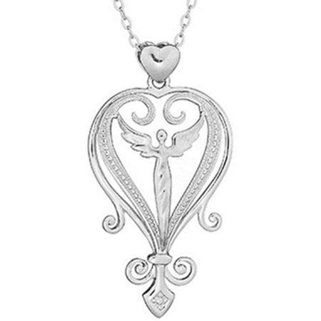 Lavaggi Jewelry Sterling Silver Elegant Inspirational Angel Necklace, 18 Chain, 925 Designer