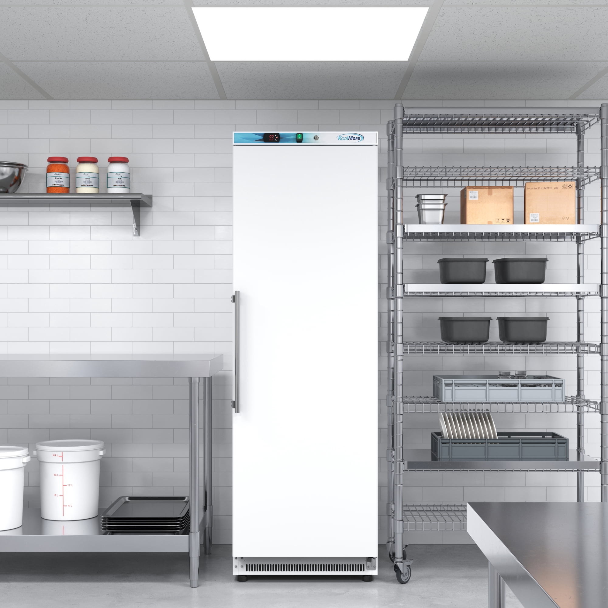12 Cu. ft. Commercial Reach in Refrigerator in White - Manual Defrost