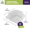 thumbnail image 5 of CIAO! 6"x6"x3" 1 Compartment PP Plastic Clear Hinged Container for Take Out (Case of 300), 5 of 8
