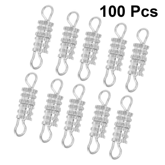OULII 500Pack Tiny Carabiner Style Screw Barrel Clasp for DIY Jewelry Projects Silver