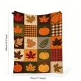thumbnail image 3 of ShengapQ Autumns Thanksgiving Flannel Throw Blanket, Cute Fall Patterns, Warm Lightweight Cover for Sofa Bed Camping, Decorative Plush Blanket for Fall Decor, 39×28in, 3 of 8