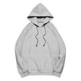 thumbnail image 4 of Holzkary Womens Oversized Hoodies Loose Hooded Sweatshirts Casual Comfy Tops Fall Fashion Outfits 2025 Cute Clothes with Pockets Solid Color Fall 2025 Pullover Hoodie Basic Sweatshirts Grey S, 4 of 6