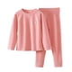 thumbnail image 2 of Conjuntos de blusas y camisas de manga larga y cuello redondo para niños, ropa de dormir cálida de invierno de color sólido con manga larga y cuello redondo, conjunto de dos piezas para niñas, parte s, 2 of 7