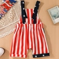 thumbnail image 4 of Wxirdiow Toddler Girls 4th of July Outfit Toddler Baby Girl Boy 4th of July Jumpsuit American Flag Sleeveless Suspender Bib Overall Romper Outfit Black Size,2-3 Years, 4 of 7