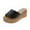 Black, variant on Fesfesfes Women's Slides Matsu Heel Thick Sole Slope Heel Women's Shoes Breathable Slip-on Beach Sandals 6.5(38)