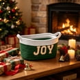 thumbnail image 4 of Twfbrm Christmas Storage Baskets, Small Gift Basket with Handle and Gold Letter Design, Cute Woven Basket Christmas Decoration for Toys, Holiday, Party, Home Decor, 4 of 6