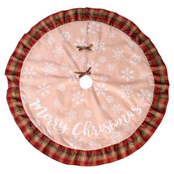Burlap Christmas Tree Skirt Buffalo Plaid Christmas Tree Skirt Large Plaid Ruffle Border Skirt Rustic Christmas Tree Holiday Decorations Skirt 118cm