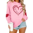 thumbnail image 4 of Caywon Women's Crew Neck Valentine's Day Printed Sweatshirt,Long Sleeve Pullover No Hood Casual Top Solid Color Fashionable Daily Outfit, 4 of 7