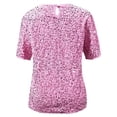 thumbnail image 6 of DHFJKG Sparkly Sequins Shirts For Women Short Sleeve Glitter Tshirt Sexy Night Out Clubwear Loose Fit Round Neck Tee Versatile Tops, 6 of 6