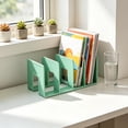 thumbnail image 7 of Bcylexb Desktop File Holders with 4 Slots, Vertical Document Organizer with Wide Sturdy Base Office Desk Book Stand for Sorting Magazines Papers Files, 7 of 7